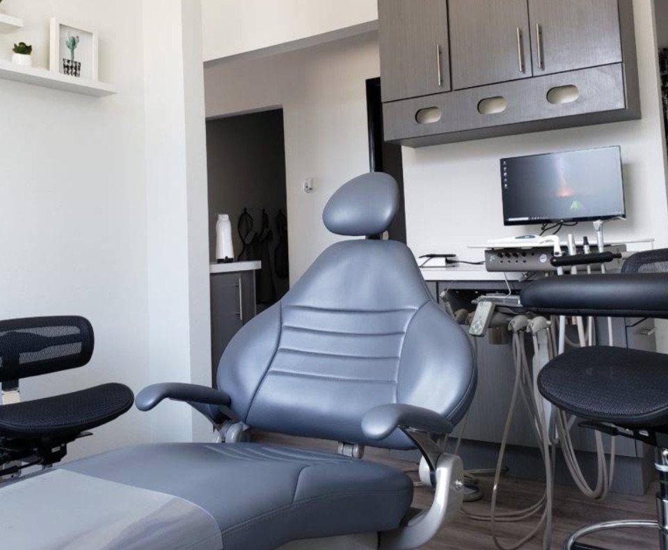 A treatment room at Floss City Dental, Plano, Texas
